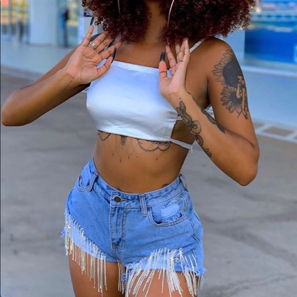 COPY - Rinestone detailed jean shorts